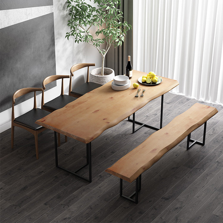 Industrial Wood Dining Set 1/2/5 Pieces Black Base Dining Furniture Clearhalo 'Dining Room Sets' 'Dining Tables & Seating' 'dining_room_set' 'furn' 'furn_dining_room_set' 'Furniture' 'Kitchen & Dining Furniture' 5654783