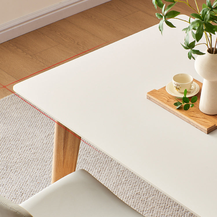 Moderne gesinterde stenen eettafelset rechthoekig 1/4/5-delige houten eetkamertafelset