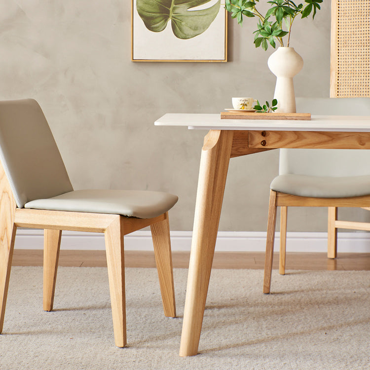 Moderne gesinterde stenen eettafelset rechthoekig 1/4/5-delige houten eetkamertafelset