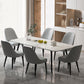 Modern 1/5/7 Pieces Dining Set Rectangle Stone Dining Table for Kitchen Dining Room 7 Pieces: Table, 6 Grey Chairs Clearhalo 'Dining Room Sets' 'Dining Tables & Seating' 'dining_room_set' 'furn' 'furn_dining_room_set' 'Furniture' 'Kitchen & Dining Furniture' 5654824