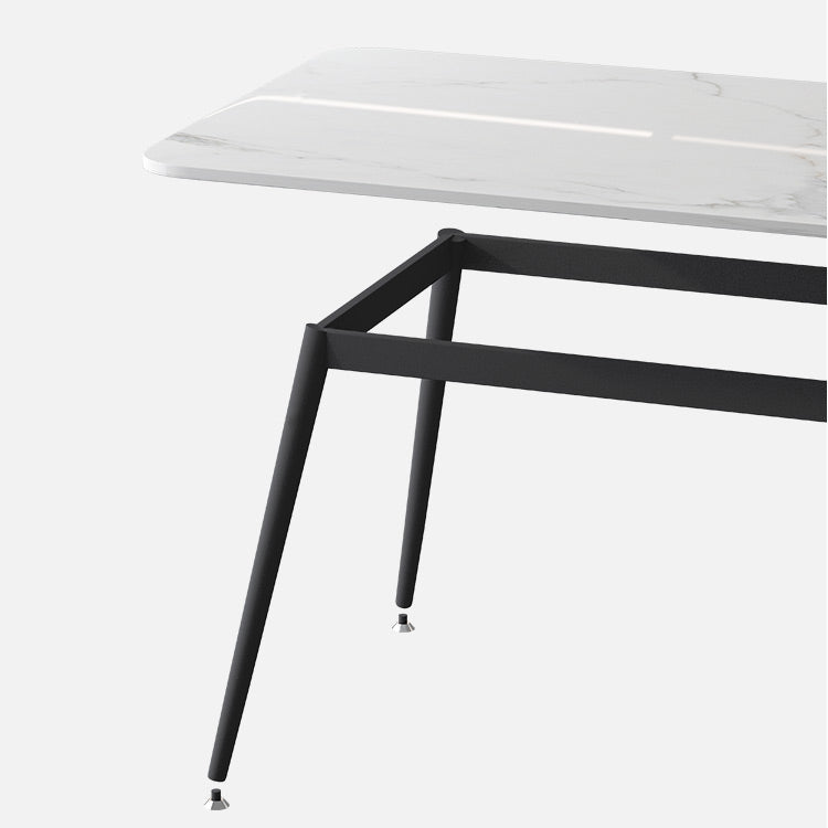 Modern 1/5/7 Pieces Dining Set Rectangle Stone Dining Table for Kitchen Dining Room Clearhalo 'Dining Room Sets' 'Dining Tables & Seating' 'dining_room_set' 'furn' 'furn_dining_room_set' 'Furniture' 'Kitchen & Dining Furniture' 5654830