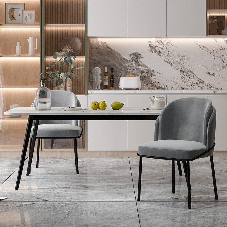 Modern 1/5/7 Pieces Dining Set Rectangle Stone Dining Table for Kitchen Dining Room Clearhalo 'Dining Room Sets' 'Dining Tables & Seating' 'dining_room_set' 'furn' 'furn_dining_room_set' 'Furniture' 'Kitchen & Dining Furniture' 5654833