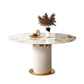 Glam Round Dining Set Stone 1/4/7 Pieces Dining Furniture for Indoor Gold 59"L x 59"W Clearhalo 'Dining Room Sets' 'Dining Tables & Seating' 'dining_room_set' 'furn' 'furn_dining_room_set' 'Furniture' 'Kitchen & Dining Furniture' 5654844