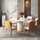 Glam Round Dining Set Stone 1/4/7 Pieces Dining Furniture for Indoor Clearhalo 'Dining Room Sets' 'Dining Tables & Seating' 'dining_room_set' 'furn' 'furn_dining_room_set' 'Furniture' 'Kitchen & Dining Furniture' 5654848