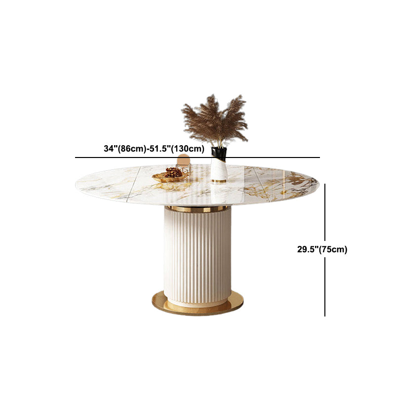 Glam Round Dining Set Stone 1/4/7 Pieces Dining Furniture for Indoor Clearhalo 'Dining Room Sets' 'Dining Tables & Seating' 'dining_room_set' 'furn' 'furn_dining_room_set' 'Furniture' 'Kitchen & Dining Furniture' 5654856