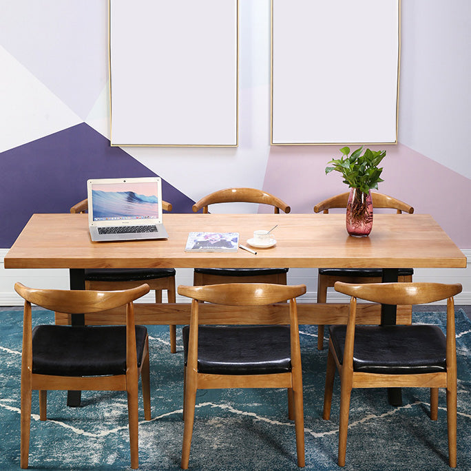 Modern 1/2/3/7 Pieces Dining Set Solid Wood Trestle Indoor Dinette Set Clearhalo 'Dining Room Sets' 'Dining Tables & Seating' 'dining_room_set' 'furn' 'furn_dining_room_set' 'Furniture' 'Kitchen & Dining Furniture' 5654873