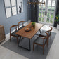 Industrial 1/2/3/5/7 Pieces Dining Set Rectangular Solid Wood Indoor Dinette Set 5 Pieces: Brown Table, 4 Chairs Clearhalo 'Dining Room Sets' 'Dining Tables & Seating' 'dining_room_set' 'furn' 'furn_dining_room_set' 'Furniture' 'Kitchen & Dining Furniture' 5654914