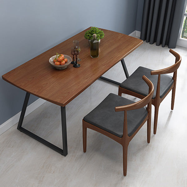 Industrial 1/2/3/5/7 Pieces Dining Set Rectangular Solid Wood Indoor Dinette Set 3 Pieces: Brown Table, 2 Chairs Clearhalo 'Dining Room Sets' 'Dining Tables & Seating' 'dining_room_set' 'furn' 'furn_dining_room_set' 'Furniture' 'Kitchen & Dining Furniture' 5654916