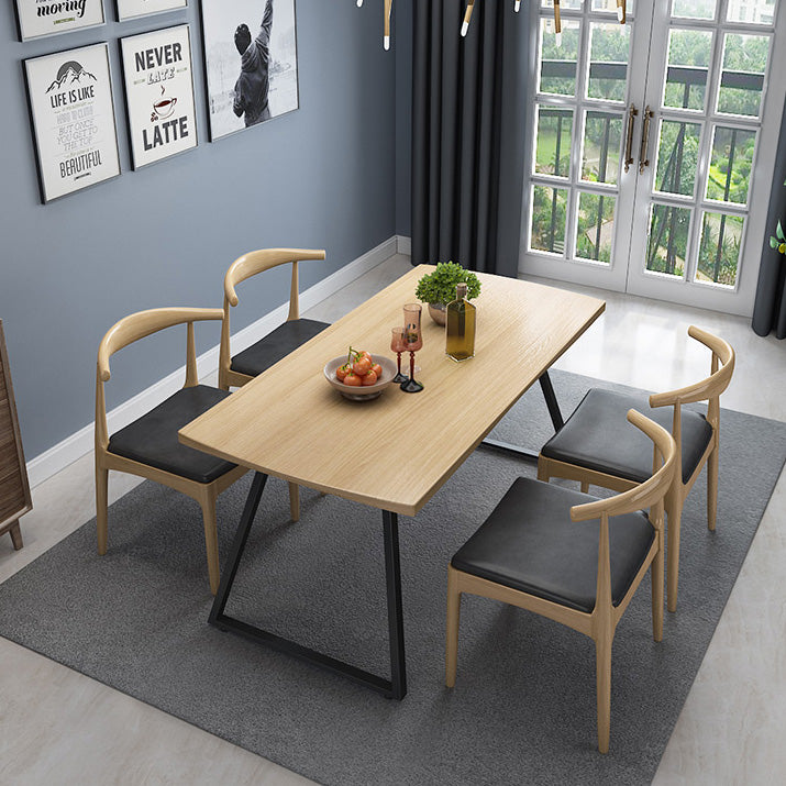 Industrial 1/2/3/5/7 Pieces Dining Set Rectangular Solid Wood Indoor Dinette Set Clearhalo 'Dining Room Sets' 'Dining Tables & Seating' 'dining_room_set' 'furn' 'furn_dining_room_set' 'Furniture' 'Kitchen & Dining Furniture' 5654929