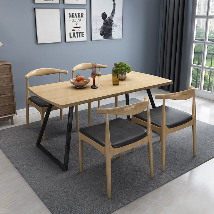 Industrial 1/2/3/5/7 Pieces Dining Set Rectangular Solid Wood Indoor Dinette Set Clearhalo 'Dining Room Sets' 'Dining Tables & Seating' 'dining_room_set' 'furn' 'furn_dining_room_set' 'Furniture' 'Kitchen & Dining Furniture' 5654930