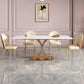 Nordic Sintered Stone Top Dining Set Rectangle 1/3/4/5/7 Pieces Dinette Table Set