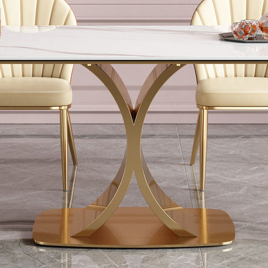 ノルディック焼結ストーントップダイニングセット長方形1/3/4/5/7ピースディネットテーブルセット