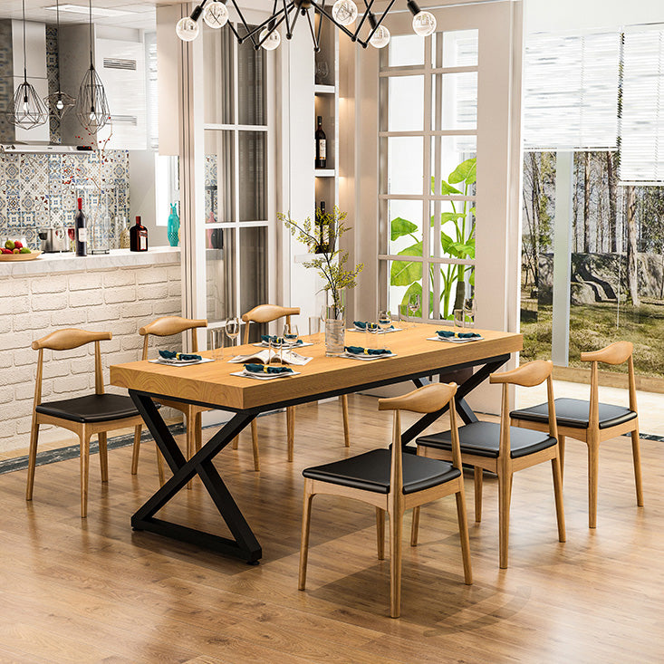 Set da pranzo rettangolare da 1/2/7 pezzi, mobili da pranzo con doppio piedistallo