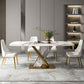 Luxurious Sintered Stone Top Dining Set Rectangular 1/4/5/7 Pieces Dining Room Table Set 5 Pieces: Table, 4 Chairs Clearhalo 'Dining Room Sets' 'Dining Tables & Seating' 'dining_room_set' 'furn' 'furn_dining_room_set' 'Furniture' 'Kitchen & Dining Furniture' 5655010