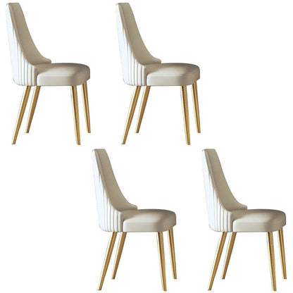 Luxurious Sintered Stone Top Dining Set Rectangular 1/4/5/7 Pieces Dining Room Table Set 4 White Chairs Clearhalo 'Dining Room Sets' 'Dining Tables & Seating' 'dining_room_set' 'furn' 'furn_dining_room_set' 'Furniture' 'Kitchen & Dining Furniture' 5655011