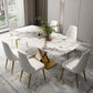 Luxurious Sintered Stone Top Dining Set Rectangular 1/4/5/7 Pieces Dining Room Table Set 7 Pieces: Table, 6 Chairs Clearhalo 'Dining Room Sets' 'Dining Tables & Seating' 'dining_room_set' 'furn' 'furn_dining_room_set' 'Furniture' 'Kitchen & Dining Furniture' 5655013