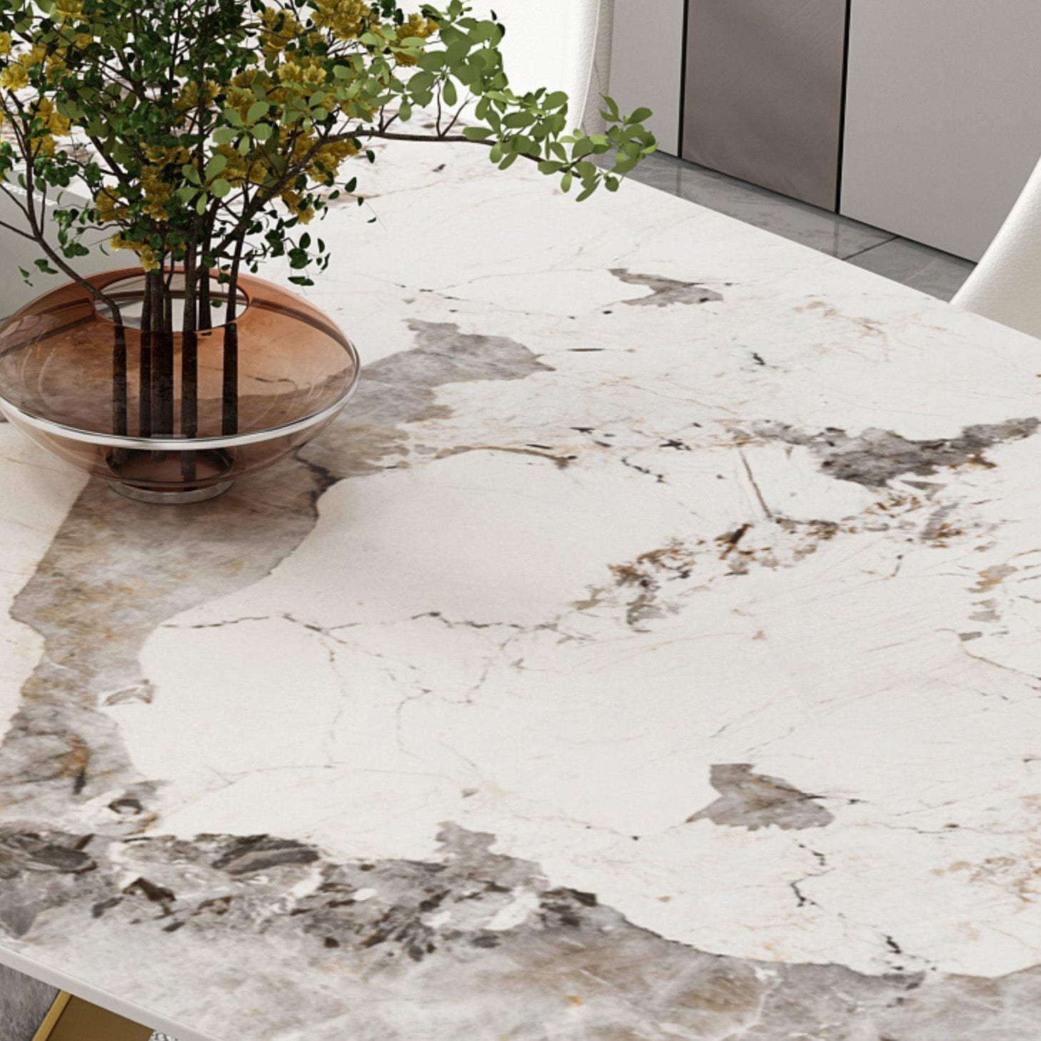 Luxurious Sintered Stone Top Dining Set Rectangular 1/4/5/7 Pieces Dining Room Table Set Clearhalo 'Dining Room Sets' 'Dining Tables & Seating' 'dining_room_set' 'furn' 'furn_dining_room_set' 'Furniture' 'Kitchen & Dining Furniture' 5655014