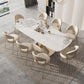 Juego de comedor con tapa de piedra sinterizada nórdica, juego de mesa de comedor Rectangular de 1/4/5/7/9 piezas