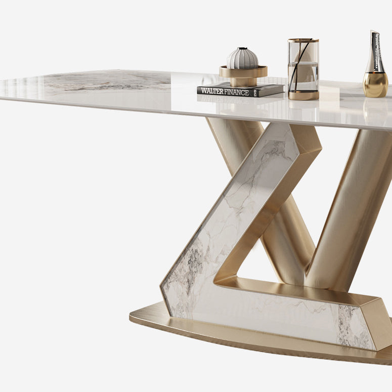 Juego de comedor con tapa de piedra sinterizada nórdica, juego de mesa de comedor Rectangular de 1/4/5/7/9 piezas