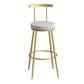 Scandinavian Metal Barstool Fabric Counter Stool in Matte Finish Grey Gold 1 Piece Clearhalo 'Bar Furniture' 'Bar Stools' 'bar_stools' 'furn' 'furn_bar_stools' 'Furniture' 'Kitchen & Dining Furniture' 5656797