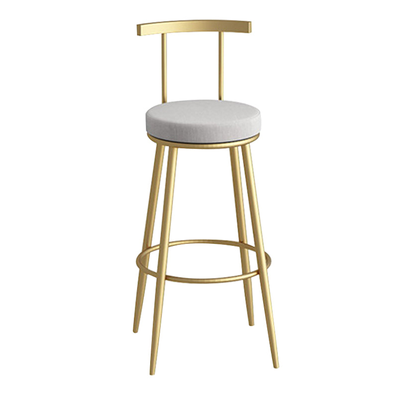 Scandinavian Metal Barstool Fabric Counter Stool in Matte Finish Grey Gold 1 Piece Clearhalo 'Bar Furniture' 'Bar Stools' 'bar_stools' 'furn' 'furn_bar_stools' 'Furniture' 'Kitchen & Dining Furniture' 5656797