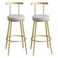 Scandinavian Metal Barstool Fabric Counter Stool in Matte Finish Grey Gold 2 Piece Set Clearhalo 'Bar Furniture' 'Bar Stools' 'bar_stools' 'furn' 'furn_bar_stools' 'Furniture' 'Kitchen & Dining Furniture' 5656798