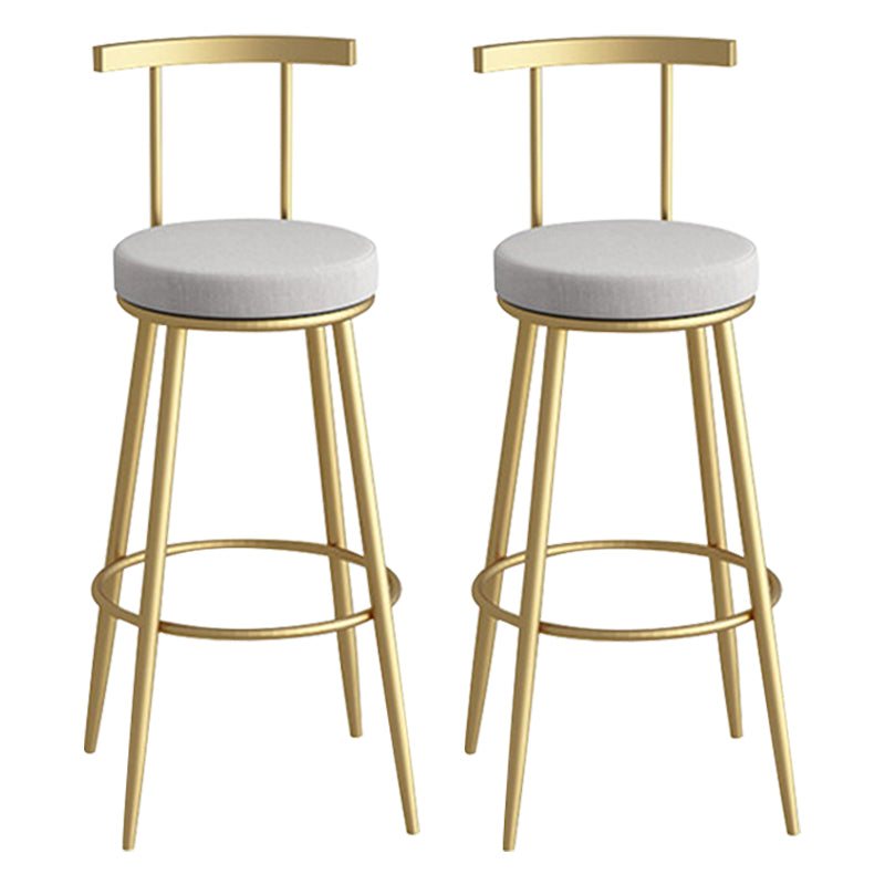 Scandinavian Metal Barstool Fabric Counter Stool in Matte Finish Grey Gold 2 Piece Set Clearhalo 'Bar Furniture' 'Bar Stools' 'bar_stools' 'furn' 'furn_bar_stools' 'Furniture' 'Kitchen & Dining Furniture' 5656798