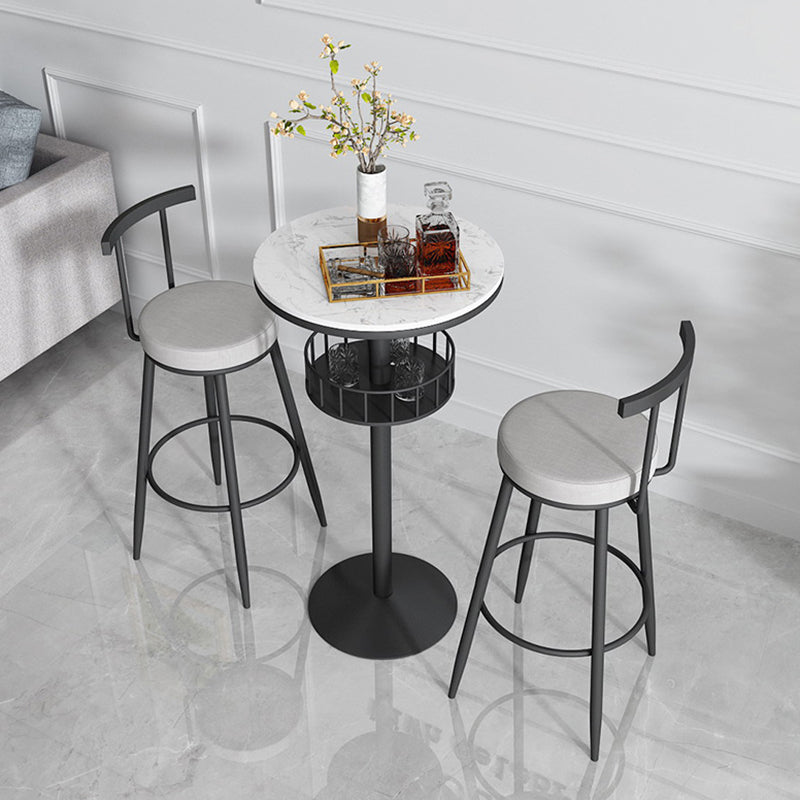 Scandinavian Metal Barstool Fabric Counter Stool in Matte Finish Clearhalo 'Bar Furniture' 'Bar Stools' 'bar_stools' 'furn' 'furn_bar_stools' 'Furniture' 'Kitchen & Dining Furniture' 5656799