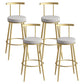 Scandinavian Metal Barstool Fabric Counter Stool in Matte Finish Grey Gold 4 Piece Set Clearhalo 'Bar Furniture' 'Bar Stools' 'bar_stools' 'furn' 'furn_bar_stools' 'Furniture' 'Kitchen & Dining Furniture' 5656801