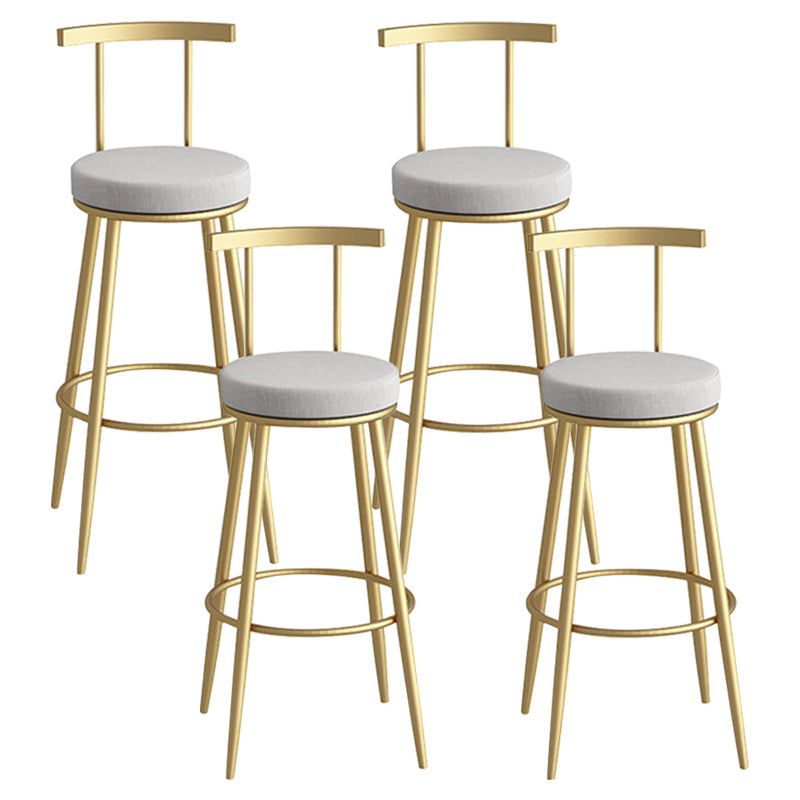 Scandinavian Metal Barstool Fabric Counter Stool in Matte Finish Grey Gold 4 Piece Set Clearhalo 'Bar Furniture' 'Bar Stools' 'bar_stools' 'furn' 'furn_bar_stools' 'Furniture' 'Kitchen & Dining Furniture' 5656801