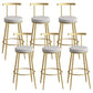 Scandinavian Metal Barstool Fabric Counter Stool in Matte Finish Grey Gold 6 Piece Set Clearhalo 'Bar Furniture' 'Bar Stools' 'bar_stools' 'furn' 'furn_bar_stools' 'Furniture' 'Kitchen & Dining Furniture' 5656803