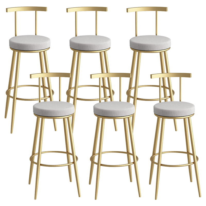 Scandinavian Metal Barstool Fabric Counter Stool in Matte Finish Grey Gold 6 Piece Set Clearhalo 'Bar Furniture' 'Bar Stools' 'bar_stools' 'furn' 'furn_bar_stools' 'Furniture' 'Kitchen & Dining Furniture' 5656803