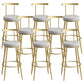 Scandinavian Metal Barstool Fabric Counter Stool in Matte Finish Grey Gold 8 Piece Set Clearhalo 'Bar Furniture' 'Bar Stools' 'bar_stools' 'furn' 'furn_bar_stools' 'Furniture' 'Kitchen & Dining Furniture' 5656804