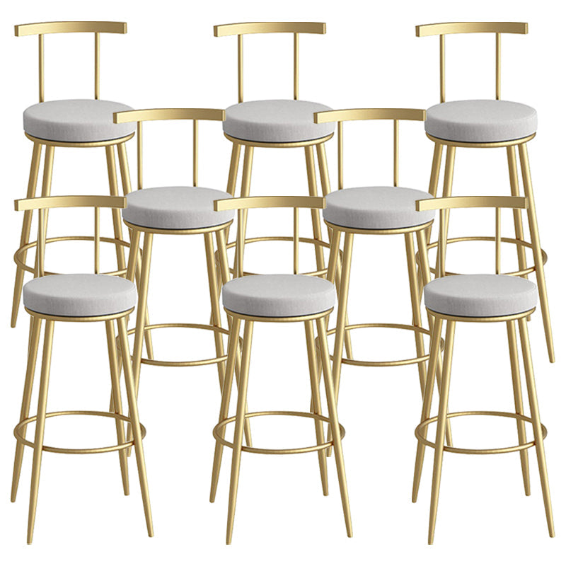 Scandinavian Metal Barstool Fabric Counter Stool in Matte Finish Grey Gold 8 Piece Set Clearhalo 'Bar Furniture' 'Bar Stools' 'bar_stools' 'furn' 'furn_bar_stools' 'Furniture' 'Kitchen & Dining Furniture' 5656804
