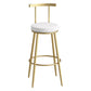 Scandinavian Metal Barstool Fabric Counter Stool in Matte Finish White Gold 1 Piece Clearhalo 'Bar Furniture' 'Bar Stools' 'bar_stools' 'furn' 'furn_bar_stools' 'Furniture' 'Kitchen & Dining Furniture' 5656807