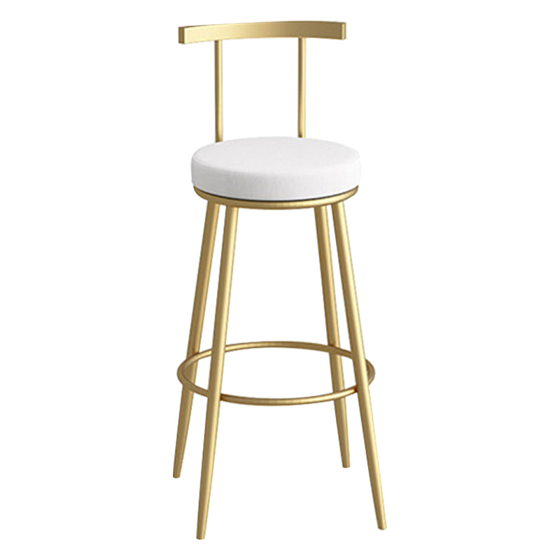 Scandinavian Metal Barstool Fabric Counter Stool in Matte Finish White Gold 1 Piece Clearhalo 'Bar Furniture' 'Bar Stools' 'bar_stools' 'furn' 'furn_bar_stools' 'Furniture' 'Kitchen & Dining Furniture' 5656807