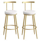 Scandinavian Metal Barstool Fabric Counter Stool in Matte Finish White Gold 2 Piece Set Clearhalo 'Bar Furniture' 'Bar Stools' 'bar_stools' 'furn' 'furn_bar_stools' 'Furniture' 'Kitchen & Dining Furniture' 5656808