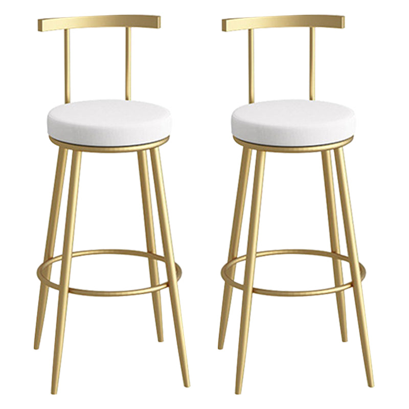 Scandinavian Metal Barstool Fabric Counter Stool in Matte Finish White Gold 2 Piece Set Clearhalo 'Bar Furniture' 'Bar Stools' 'bar_stools' 'furn' 'furn_bar_stools' 'Furniture' 'Kitchen & Dining Furniture' 5656808