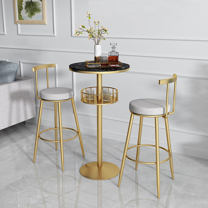 Scandinavian Metal Barstool Fabric Counter Stool in Matte Finish Clearhalo 'Bar Furniture' 'Bar Stools' 'bar_stools' 'furn' 'furn_bar_stools' 'Furniture' 'Kitchen & Dining Furniture' 5656810