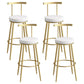 Scandinavian Metal Barstool Fabric Counter Stool in Matte Finish White Gold 4 Piece Set Clearhalo 'Bar Furniture' 'Bar Stools' 'bar_stools' 'furn' 'furn_bar_stools' 'Furniture' 'Kitchen & Dining Furniture' 5656811