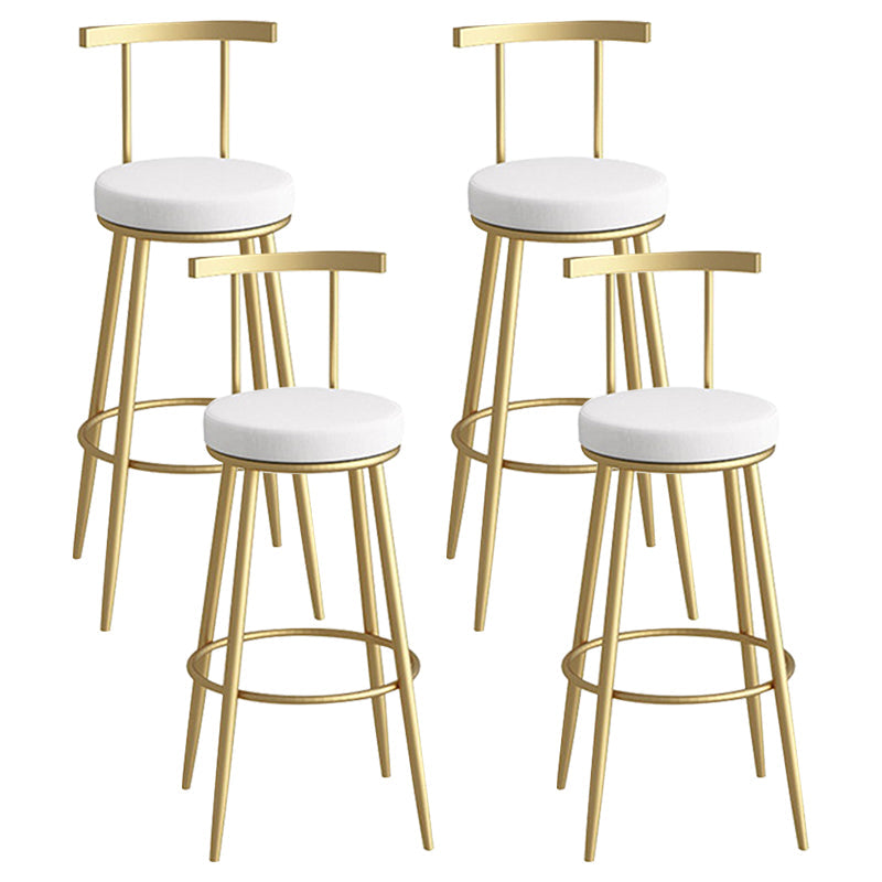 Scandinavian Metal Barstool Fabric Counter Stool in Matte Finish White Gold 4 Piece Set Clearhalo 'Bar Furniture' 'Bar Stools' 'bar_stools' 'furn' 'furn_bar_stools' 'Furniture' 'Kitchen & Dining Furniture' 5656811