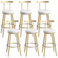 Scandinavian Metal Barstool Fabric Counter Stool in Matte Finish White Gold 6 Piece Set Clearhalo 'Bar Furniture' 'Bar Stools' 'bar_stools' 'furn' 'furn_bar_stools' 'Furniture' 'Kitchen & Dining Furniture' 5656813