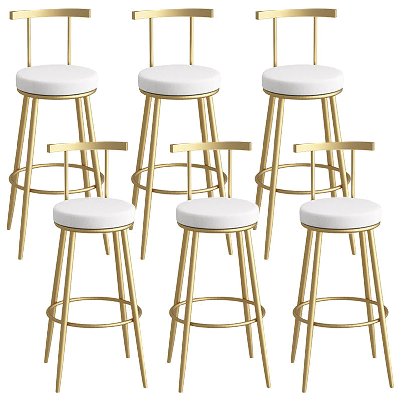 Scandinavian Metal Barstool Fabric Counter Stool in Matte Finish White Gold 6 Piece Set Clearhalo 'Bar Furniture' 'Bar Stools' 'bar_stools' 'furn' 'furn_bar_stools' 'Furniture' 'Kitchen & Dining Furniture' 5656813