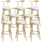 Scandinavian Metal Barstool Fabric Counter Stool in Matte Finish White Gold 8 Piece Set Clearhalo 'Bar Furniture' 'Bar Stools' 'bar_stools' 'furn' 'furn_bar_stools' 'Furniture' 'Kitchen & Dining Furniture' 5656815