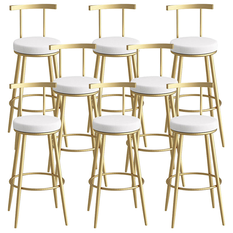 Scandinavian Metal Barstool Fabric Counter Stool in Matte Finish White Gold 8 Piece Set Clearhalo 'Bar Furniture' 'Bar Stools' 'bar_stools' 'furn' 'furn_bar_stools' 'Furniture' 'Kitchen & Dining Furniture' 5656815