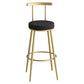 Scandinavian Metal Barstool Fabric Counter Stool in Matte Finish Black Gold 1 Piece Clearhalo 'Bar Furniture' 'Bar Stools' 'bar_stools' 'furn' 'furn_bar_stools' 'Furniture' 'Kitchen & Dining Furniture' 5656816