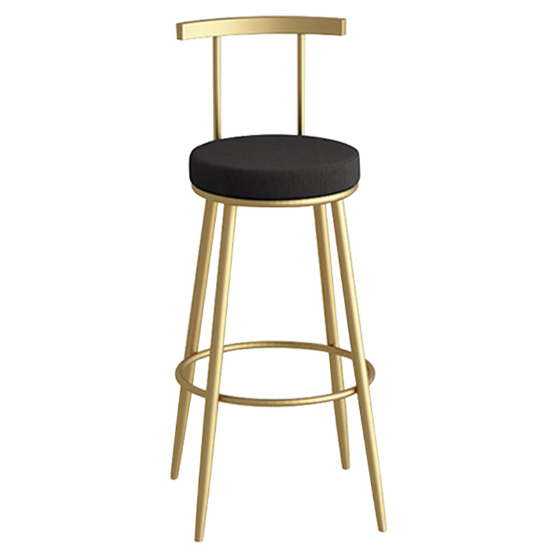 Scandinavian Metal Barstool Fabric Counter Stool in Matte Finish Black Gold 1 Piece Clearhalo 'Bar Furniture' 'Bar Stools' 'bar_stools' 'furn' 'furn_bar_stools' 'Furniture' 'Kitchen & Dining Furniture' 5656816
