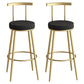 Scandinavian Metal Barstool Fabric Counter Stool in Matte Finish Black Gold 2 Piece Set Clearhalo 'Bar Furniture' 'Bar Stools' 'bar_stools' 'furn' 'furn_bar_stools' 'Furniture' 'Kitchen & Dining Furniture' 5656817