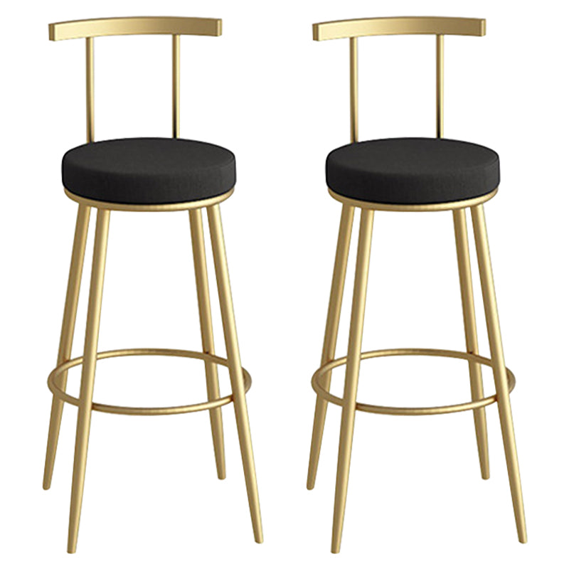 Scandinavian Metal Barstool Fabric Counter Stool in Matte Finish Black Gold 2 Piece Set Clearhalo 'Bar Furniture' 'Bar Stools' 'bar_stools' 'furn' 'furn_bar_stools' 'Furniture' 'Kitchen & Dining Furniture' 5656817
