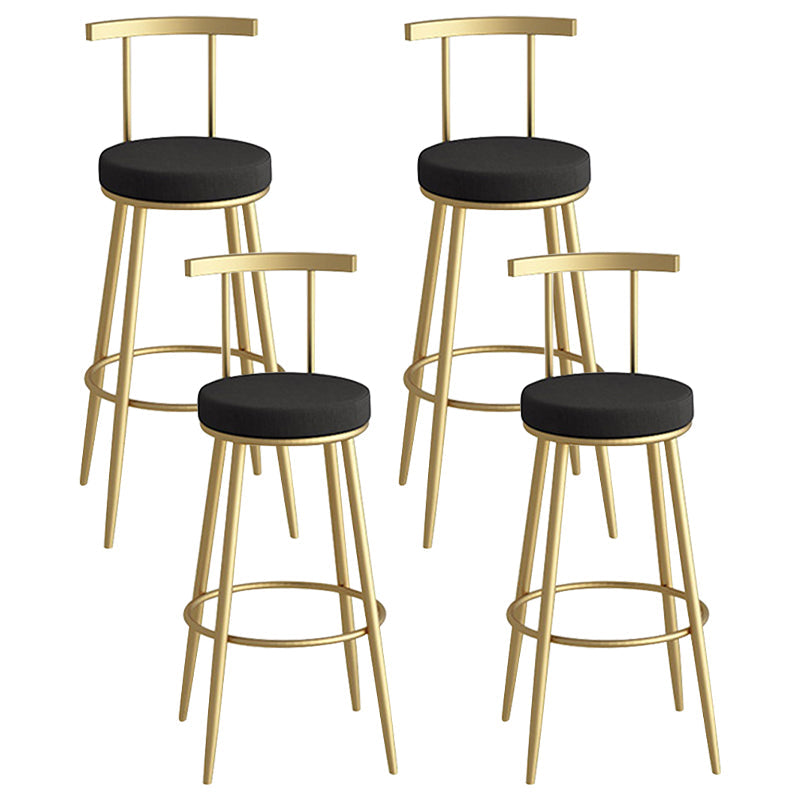 Scandinavian Metal Barstool Fabric Counter Stool in Matte Finish Black Gold 4 Piece Set Clearhalo 'Bar Furniture' 'Bar Stools' 'bar_stools' 'furn' 'furn_bar_stools' 'Furniture' 'Kitchen & Dining Furniture' 5656818